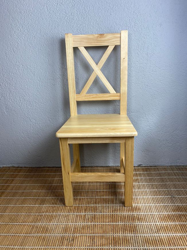 silla Andalucía respaldo en cruz de madera natural 