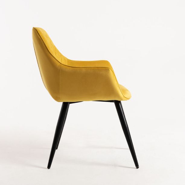 silla shark terciopelo amarillo