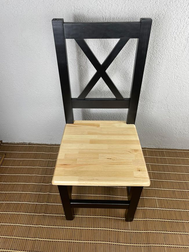 silla Andalucía respaldo en cruz color negro asiento natural