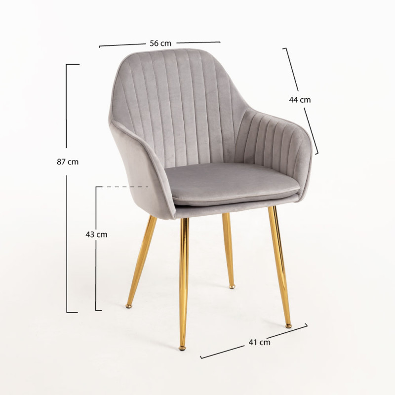silla monkey tercipelo gris