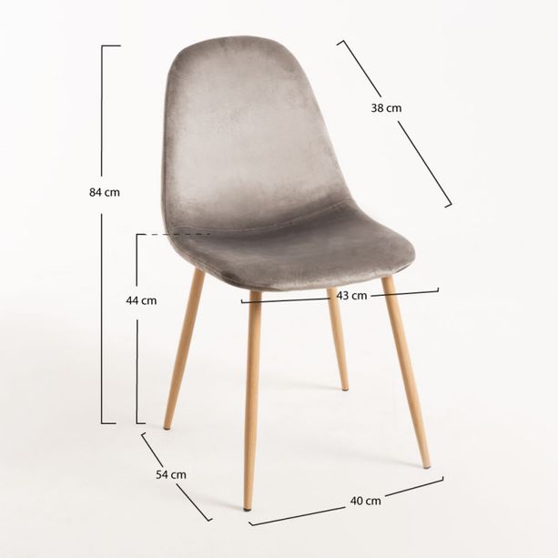 silla elephant terciopelo gris claro