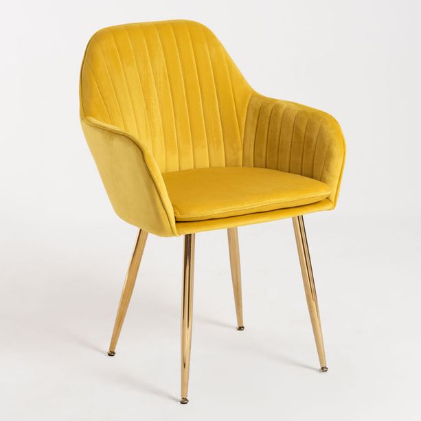 silla monkey terciopelo amarillo 