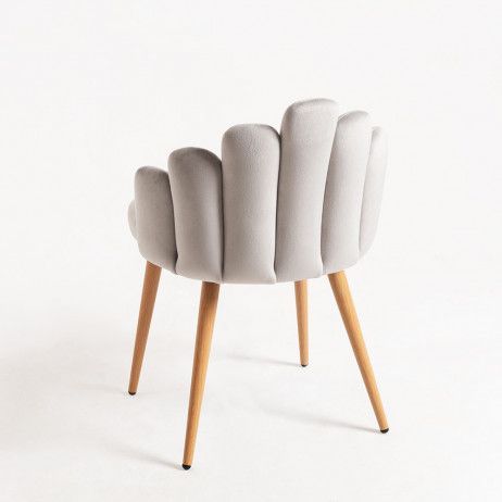 silla butterfly terciopelo color gris claro