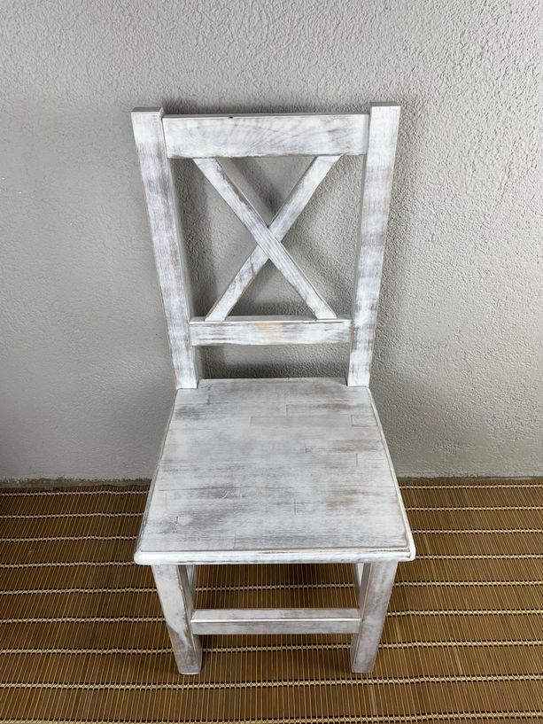 silla Andalucía respaldo en cruz blanco vintage