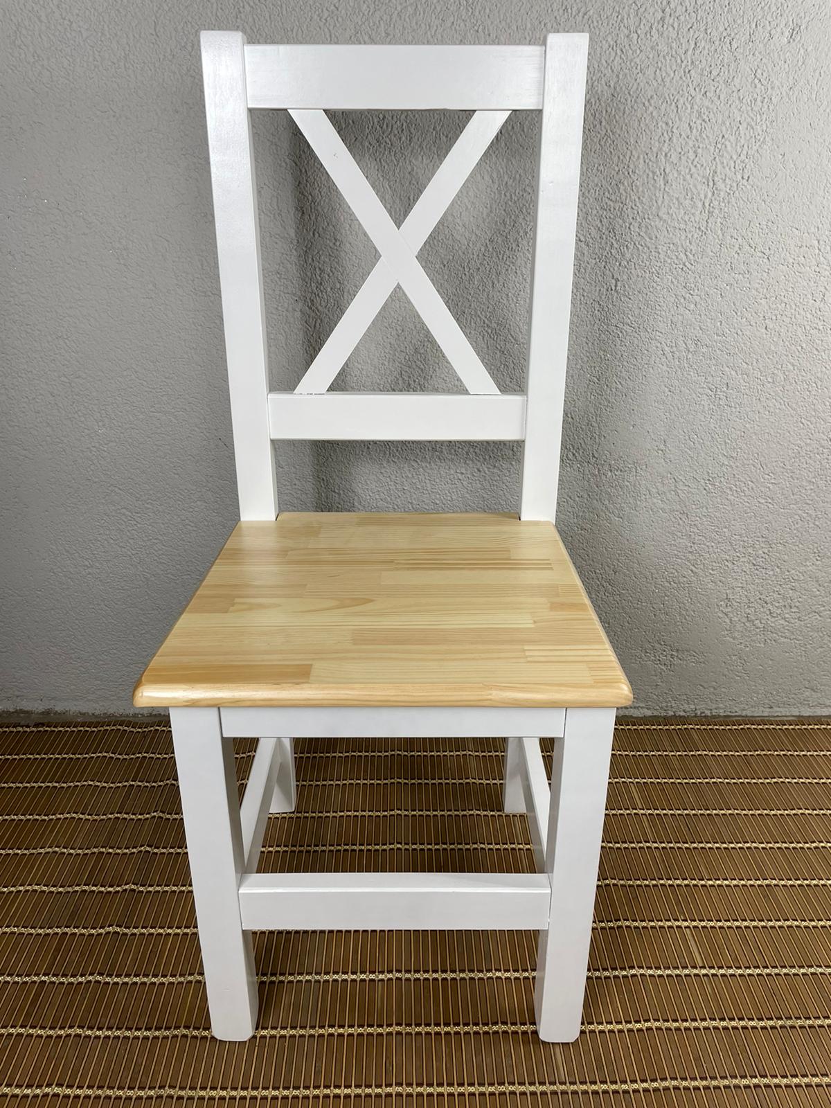 silla Andalucía respaldo en cruz blanco con asiento natural