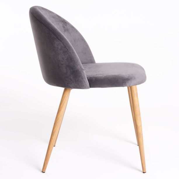 silla lion terciopelo color gris oscuro