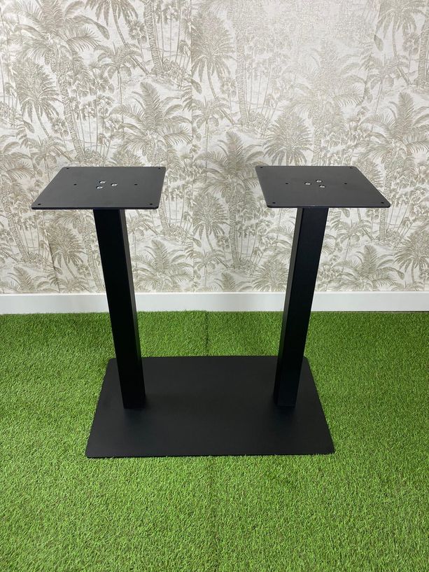 base de mesa doble de hierro color negro