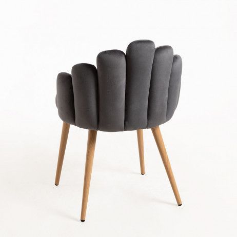 silla butterfly terciopelo gris oscuro