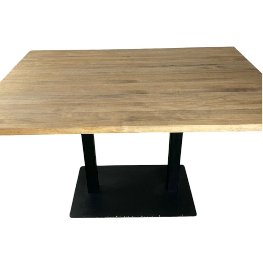 Mesa de madera natural doble tablero pino envejecido