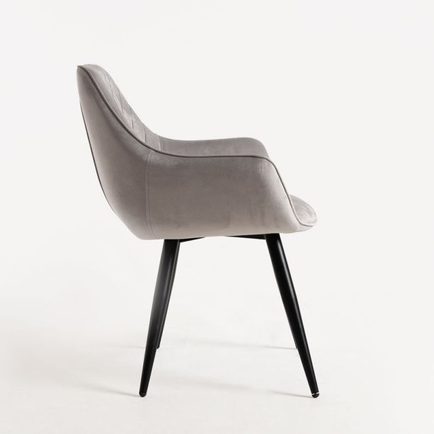 silla shark terciopelo gris claro