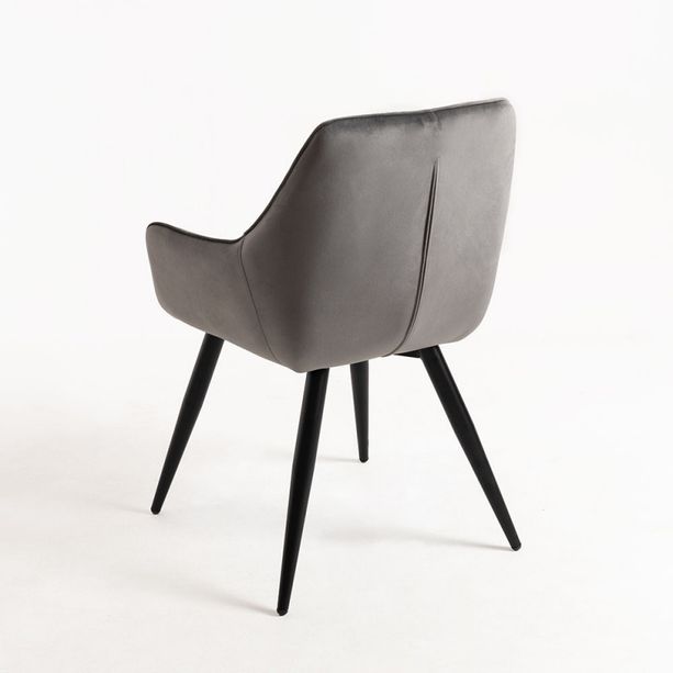 silla shark terciopelo gris oscuro