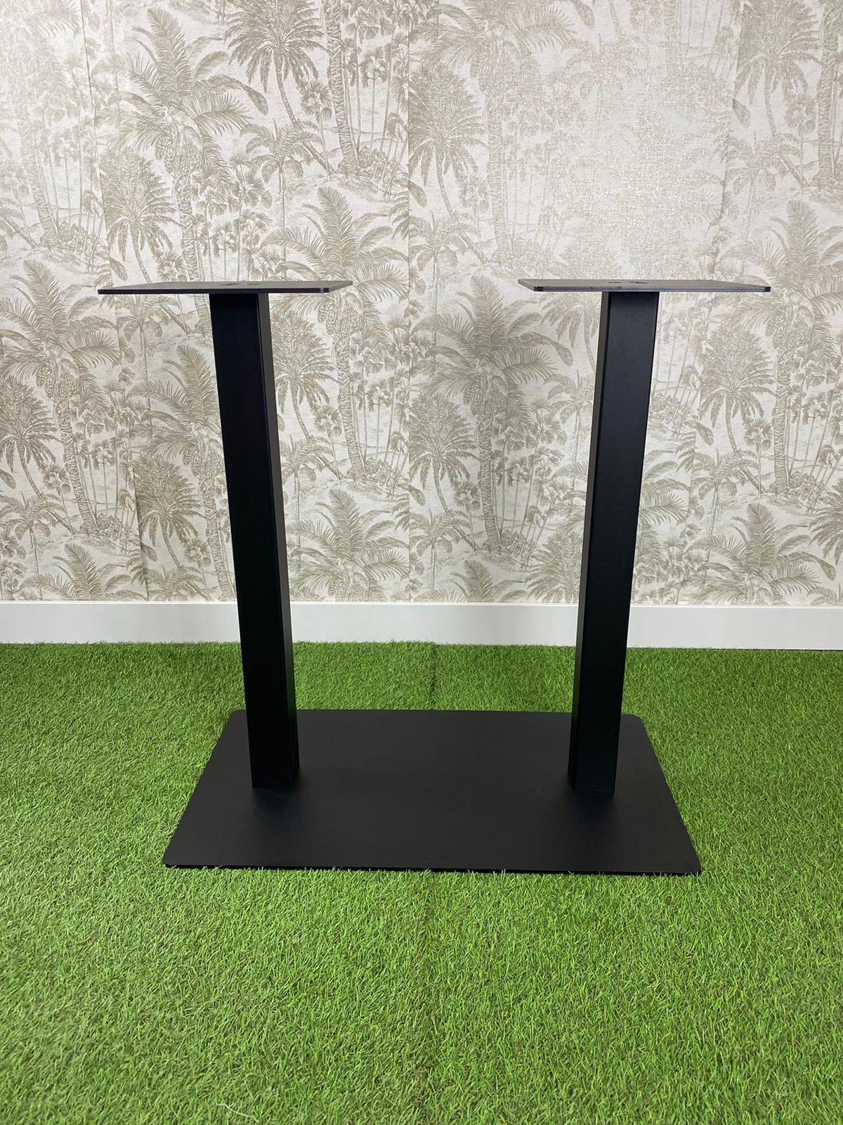 base de mesa doble de hierro color negro