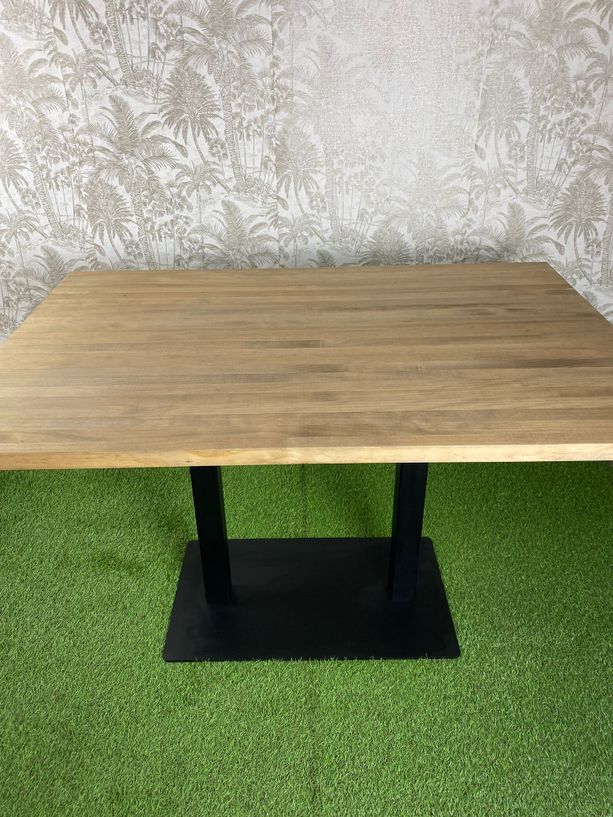 mesa de madera natural doble tipo pino envejecido