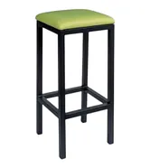 Taburete Mónaco (estructura negra, asiento tapizado)