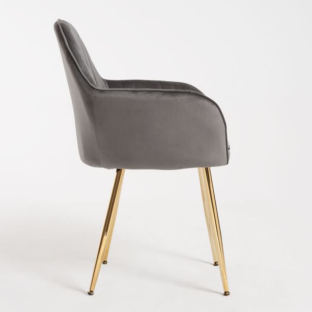 silla monkey terciopelo gris oscuro