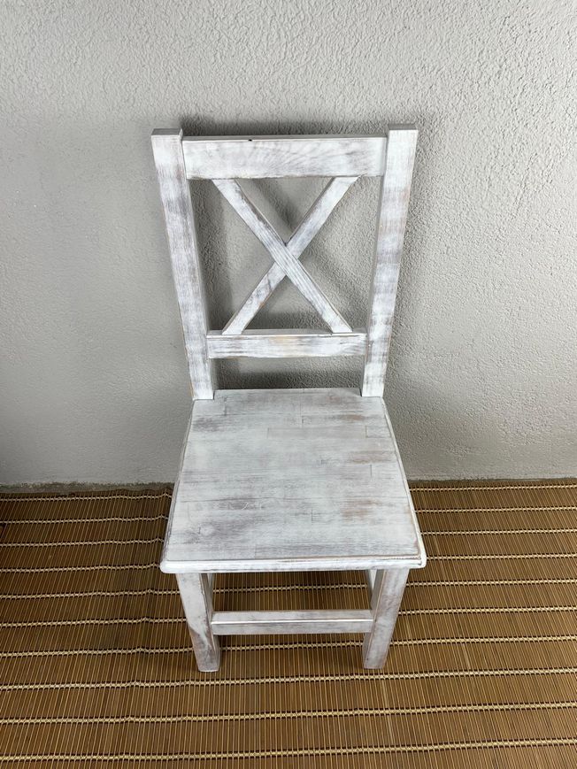 silla Andalucía respaldo en cruz blanco vintage