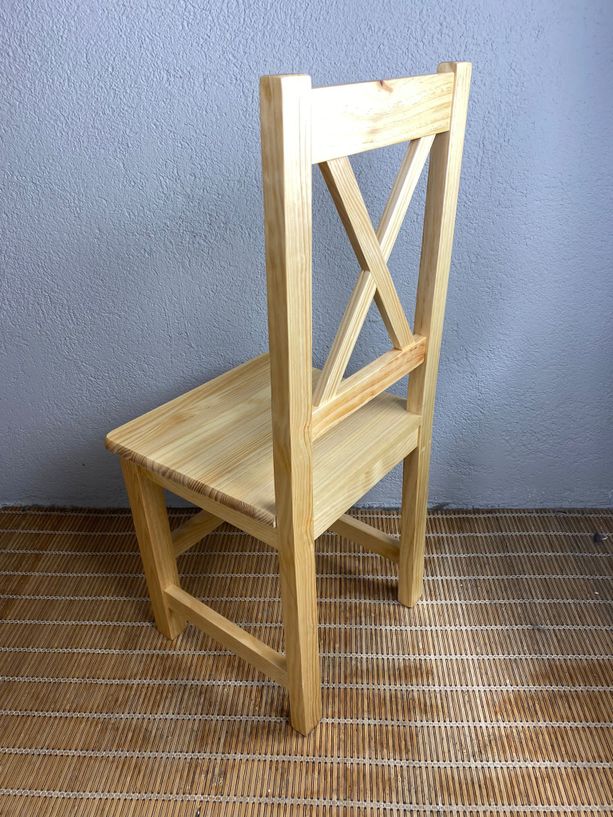 silla Andalucía respaldo en cruz de madera natural 