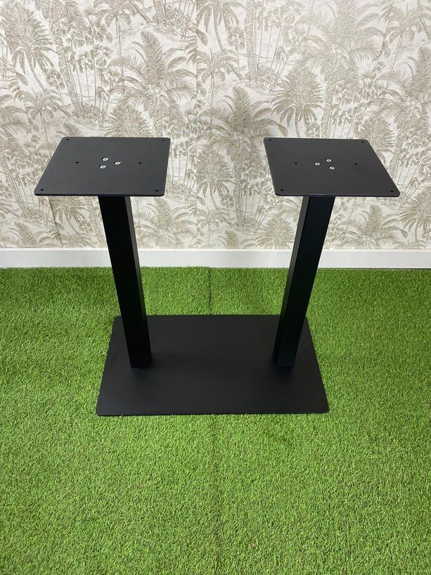 base de mesa doble de hierro color negro