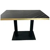 Mesa doble de imitación mármol negro 