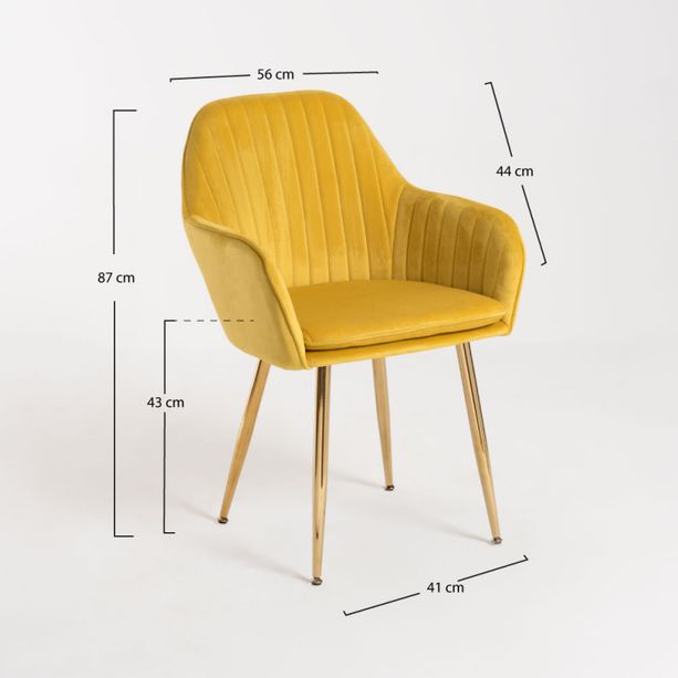 silla monkey terciopelo amarillo 