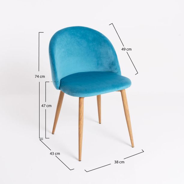silla lion terciopelo azul cielo