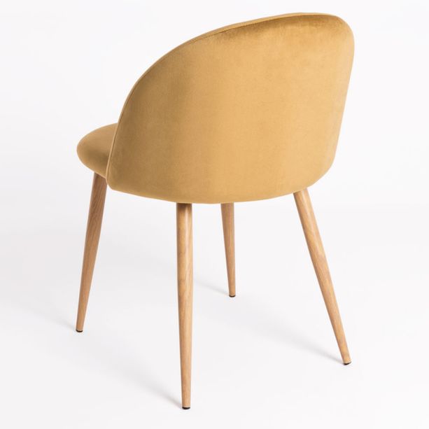 silla lion terciopelo color mostaza