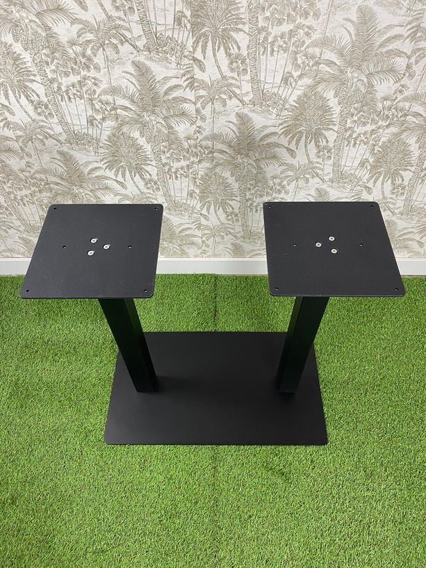 base de mesa doble de hierro color negro