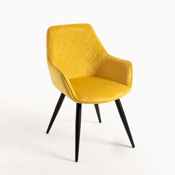 silla shark terciopelo amarillo