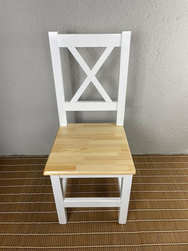 silla Andalucía respaldo en cruz blanco con asiento natural