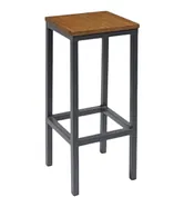 Taburete Mónaco (estructura grafito, asiento madera maciza)
