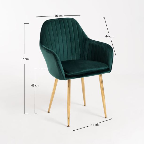 silla monkey terciopelo verde