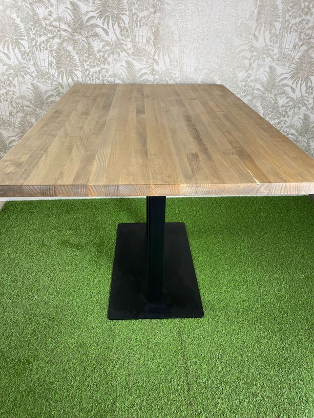 mesa de madera natural doble tipo pino envejecido