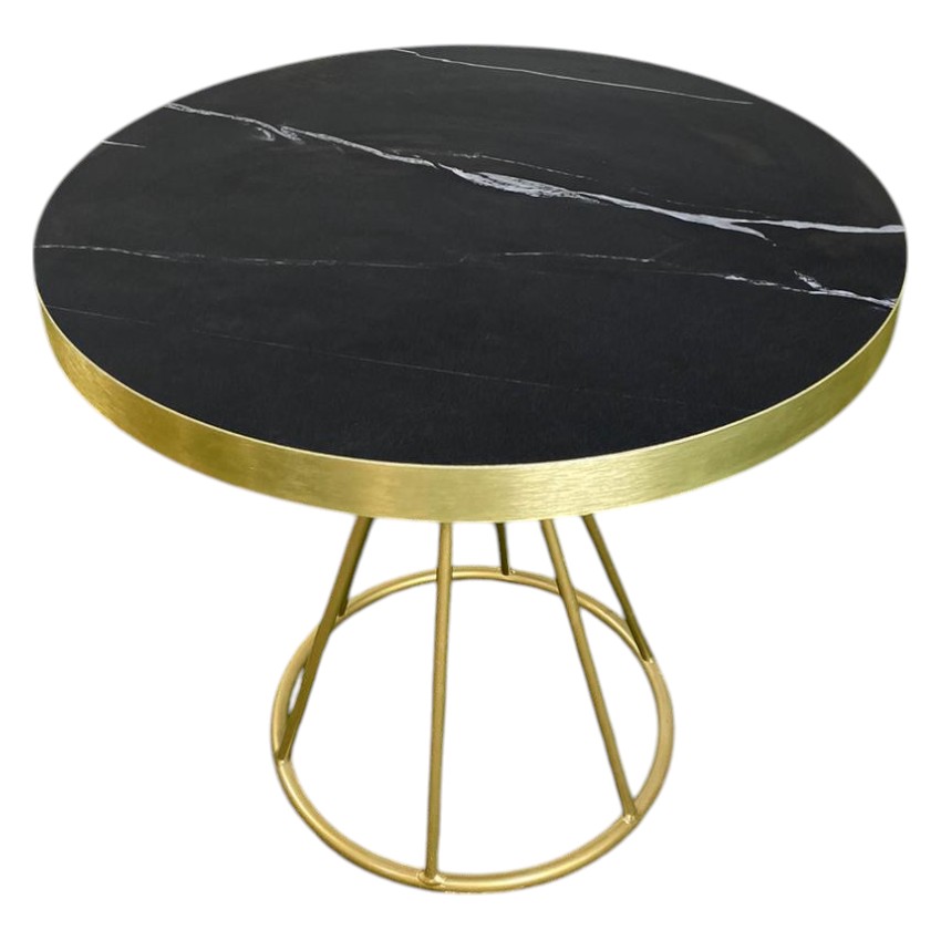 Mesa baja imitación mármol negro