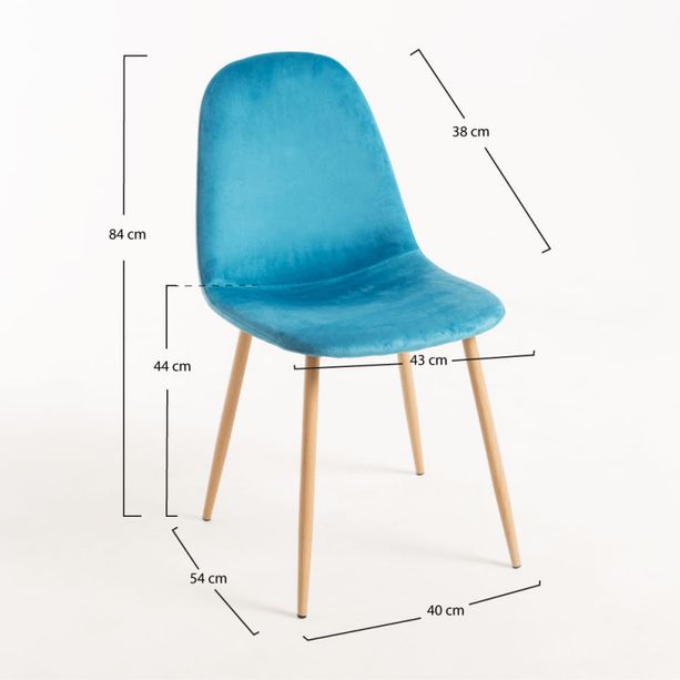 silla elephant terciopelo azul cielo