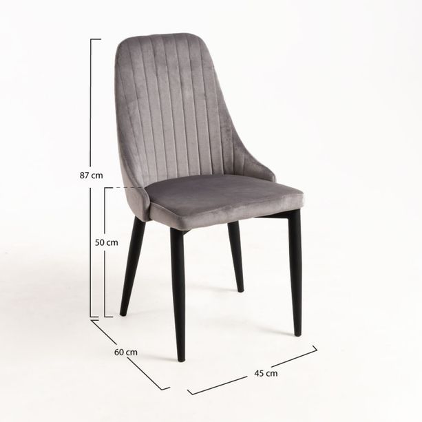 silla snake terciopelo gris