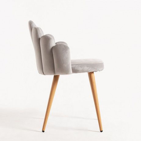silla butterfly terciopelo color gris claro