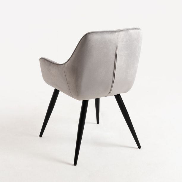 silla shark terciopelo gris claro
