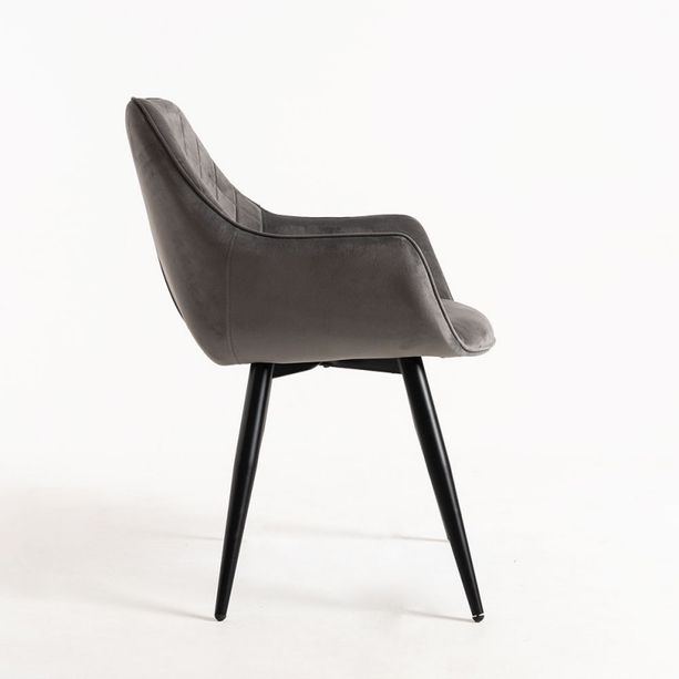 silla shark terciopelo gris oscuro