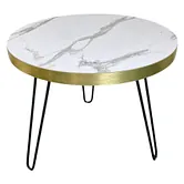 Mesa baja imitación mármol blanco