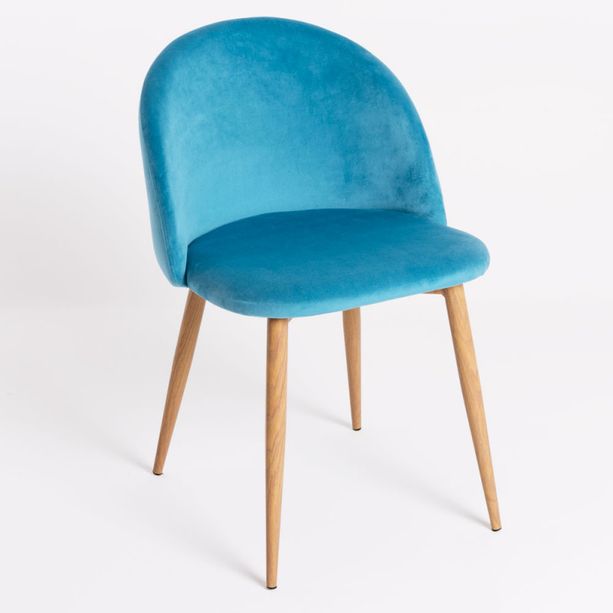 silla lion terciopelo azul cielo