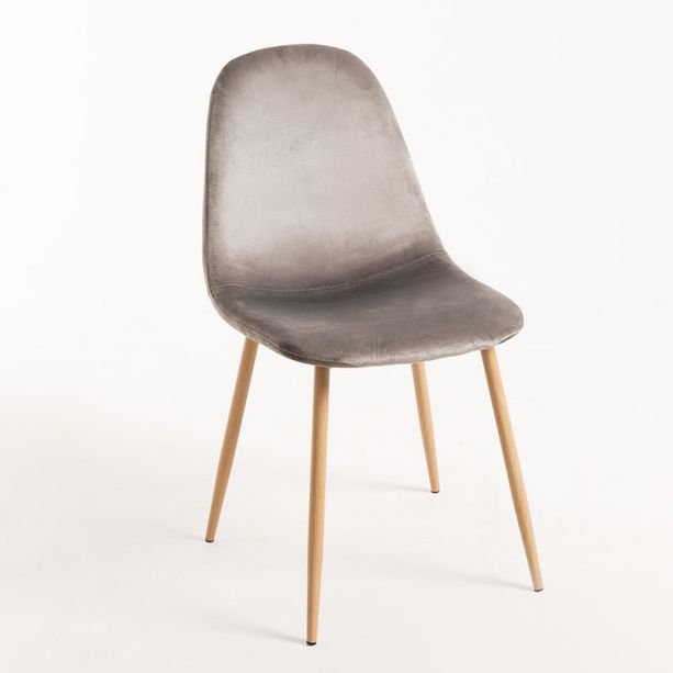 silla elephant terciopelo gris claro