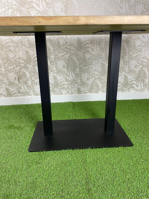 mesa de madera natural doble tipo pino envejecido