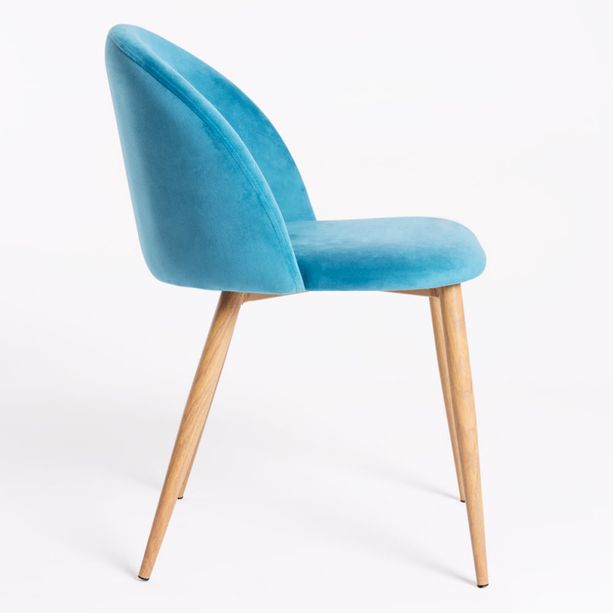 silla lion terciopelo azul cielo