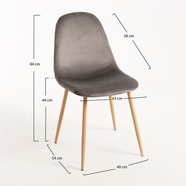 silla elephant terciopelo gris oscuro