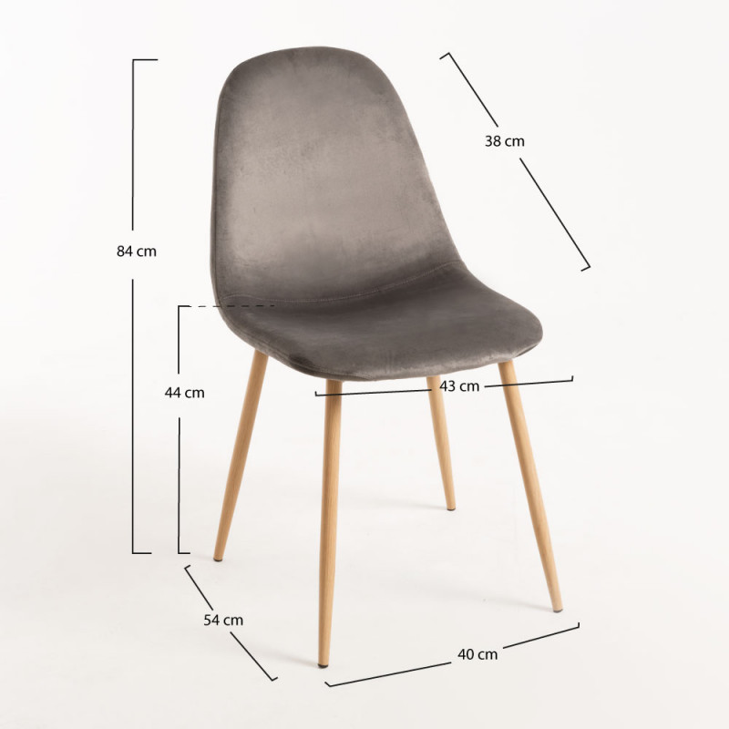silla elephant terciopelo gris oscuro