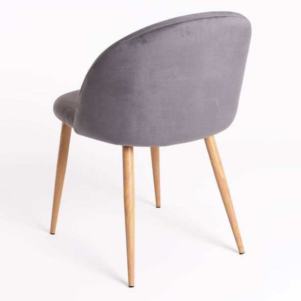 silla lion terciopelo color gris oscuro