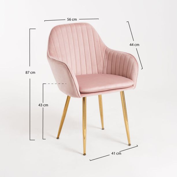 silla monkey terciopelo rosa 