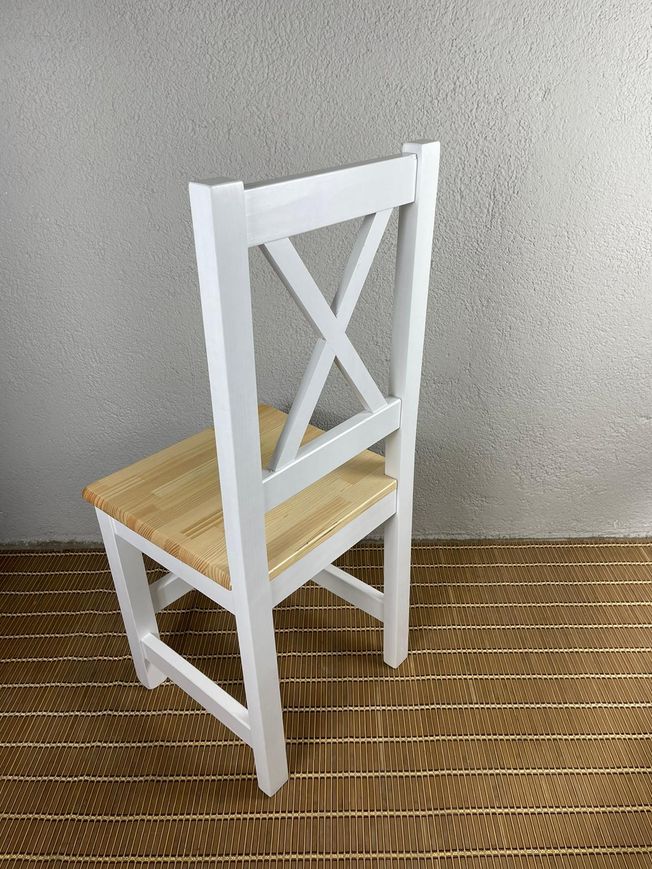 silla Andalucía respaldo en cruz blanco con asiento natural